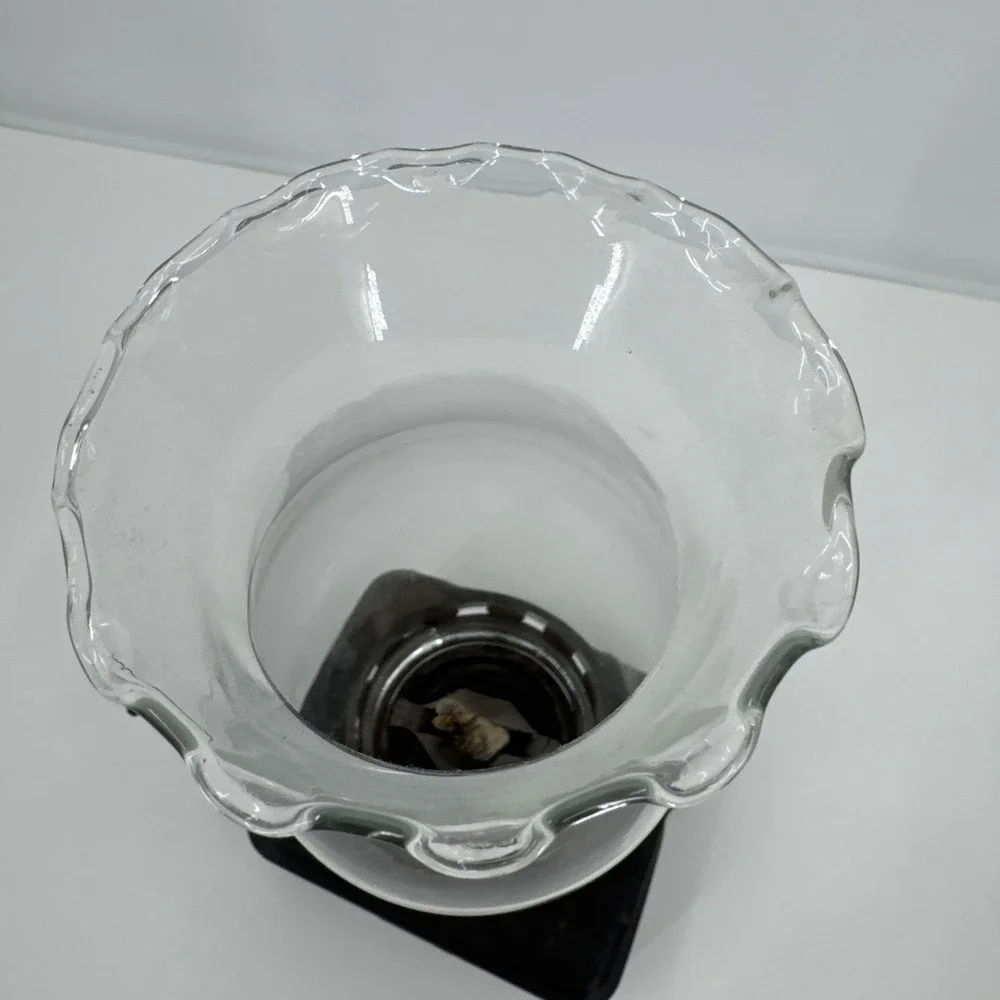 Antique Adams & Westlake‎ Co. Compact Table Top Kerosene Oil Lamp Tin Tank Glass